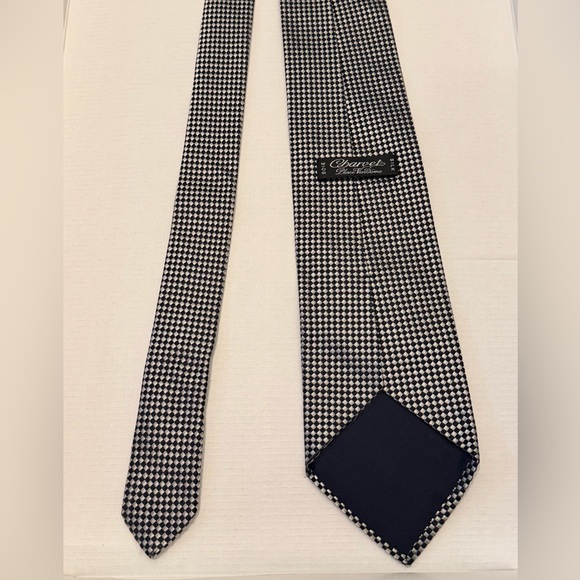 Charvet Tie - Black and Silver Checkerboard - Picture 5 of 9